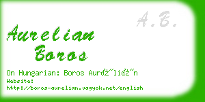 aurelian boros business card